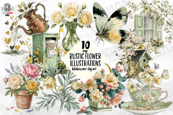 Download Rustic Flower Illustrations PNG - Flower illustrations Collection