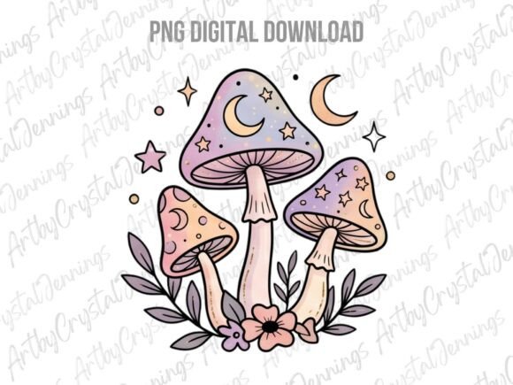 Download Celestial Pastel Mushrooms PNG - Pastel Collection