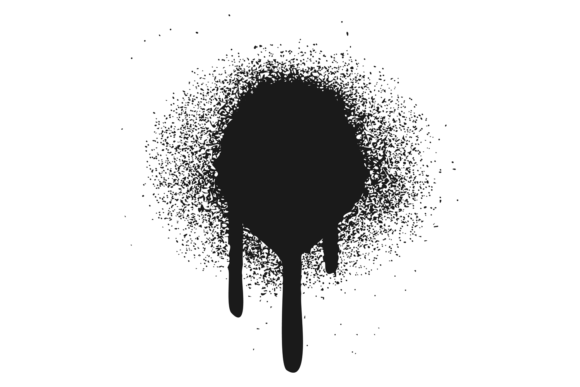 Download Grungy Ink Liquid Spray Spot. Black Spla - Grungy Collection