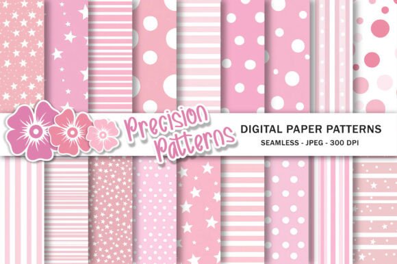 Download Baby Pink Pastel Dots Stars Stripes - Pastel Collection