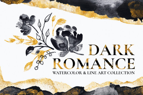 Download Gold Watercolor Flower Illustrations - Flower illustrations Collection