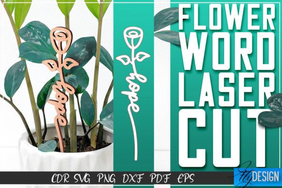 Download Flower Word Laser Cut SVG | Flower Decor - Flower decor Collection