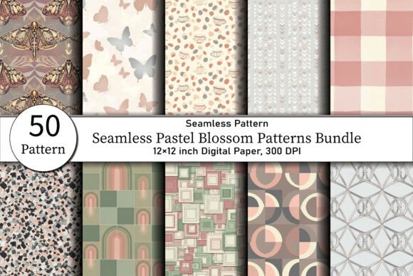 Download Seamless Pastel Blossom Patterns - Pastel Collection