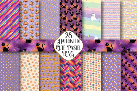 Download Cute Pastel Halloween Printable Patterns - Pastel Collection