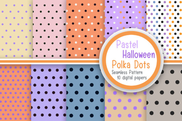 Download Pastel Halloween Polka Dots Pattern - Pastel Collection