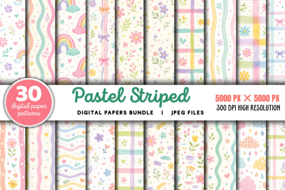 Download Pastel Striped Background Bundle - Pastel Collection