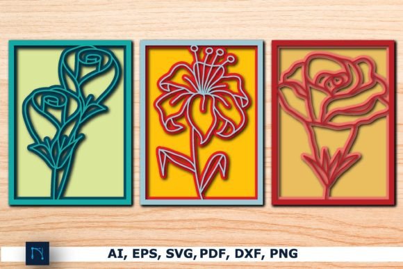 Download Layer 3D Flower Decor SVG Bundle - Flower decor Collection