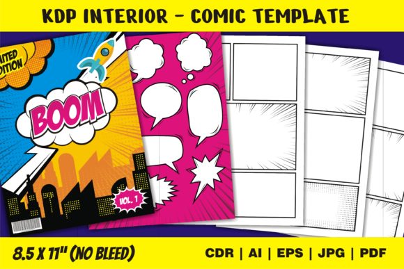 Download KDP Interior Comic Creative Template - Creative template Collection