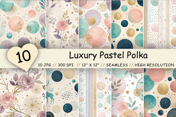 Download Luxury Pastel Polka Dots Pattern Pack - Pastel Collection
