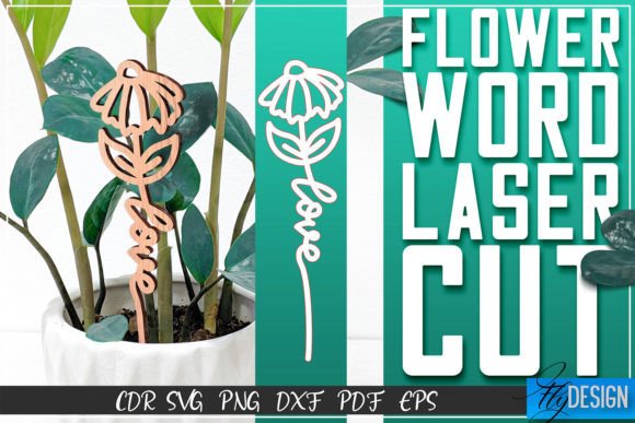 Download Flower Word Laser Cut SVG | Flower Decor - Flower decor Collection