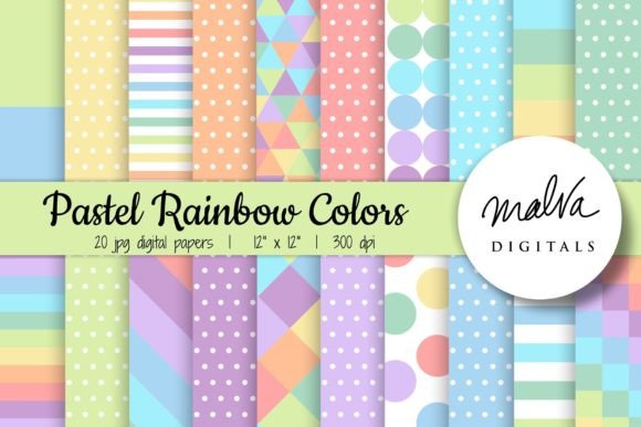 Download Pastel Rainbow Geometric Patterns - Pastel Collection