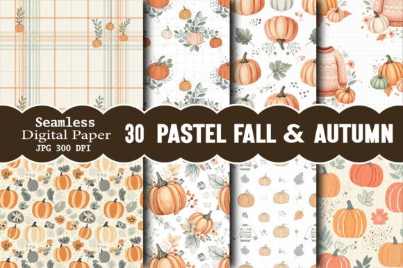Download Pastel Fall &amp; Autumn Digital Pattern - Pastel Collection